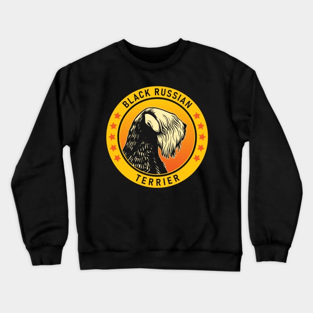 Black Russian Terrier Dog Portrait Crewneck Sweatshirt by millersye